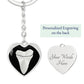 Megalodon Tooth Heart Keychain