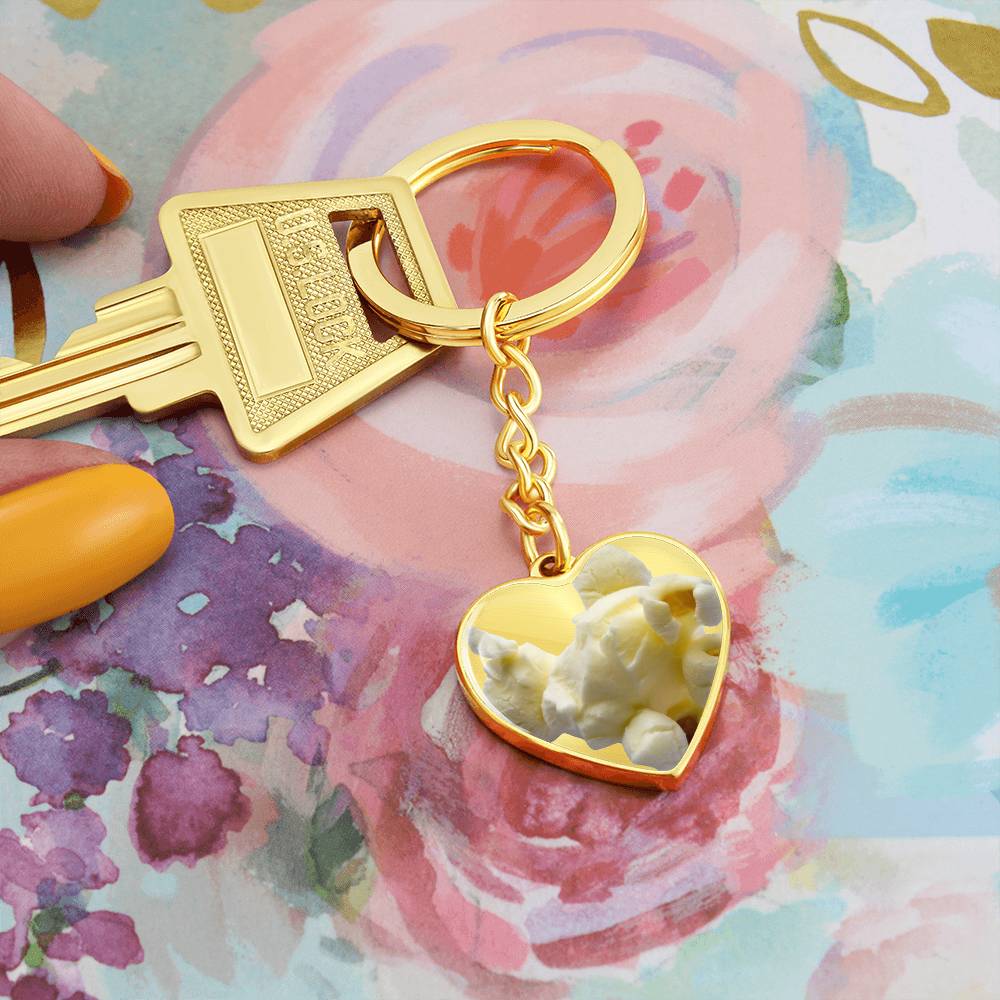 Popcorn Heart Shape Keychain