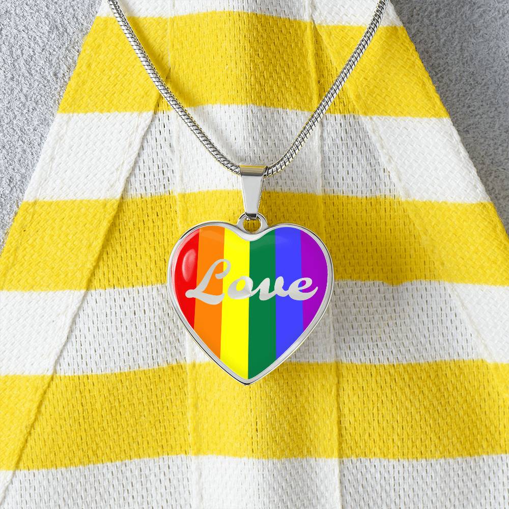 Love Pride Month Heart Necklace