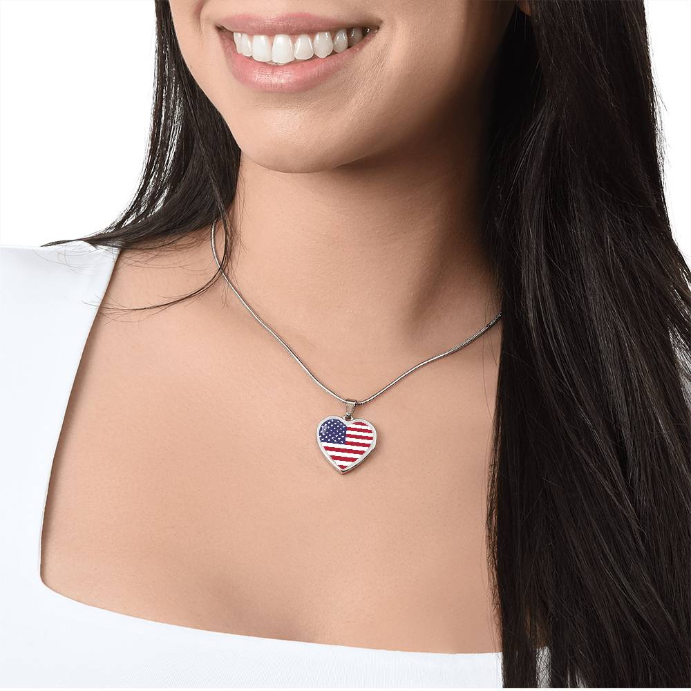 4th of July Heart Necklace