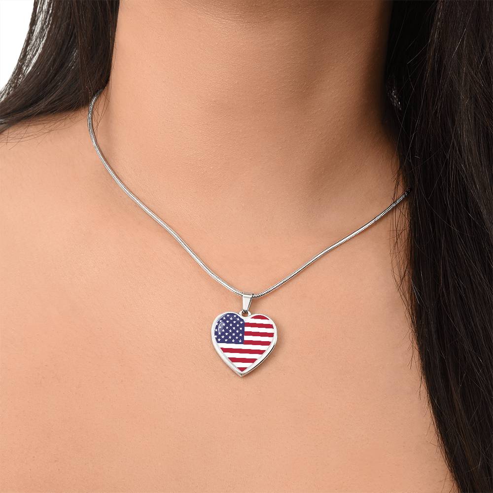 4th of July Heart Necklace