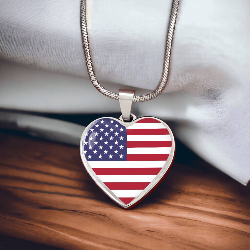 4th of July Heart Necklace
