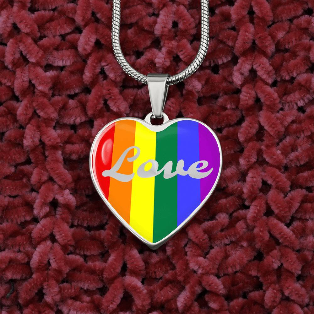 Love Pride Month Heart Necklace