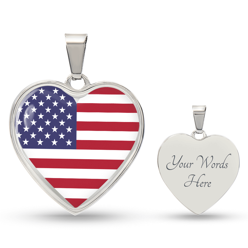 4th of July Heart Necklace