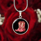 Cowgirl Pink Boots Necklace