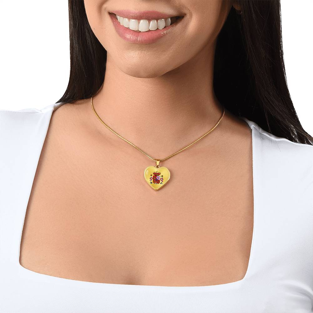 Coat of arms of Spain Heart Necklace