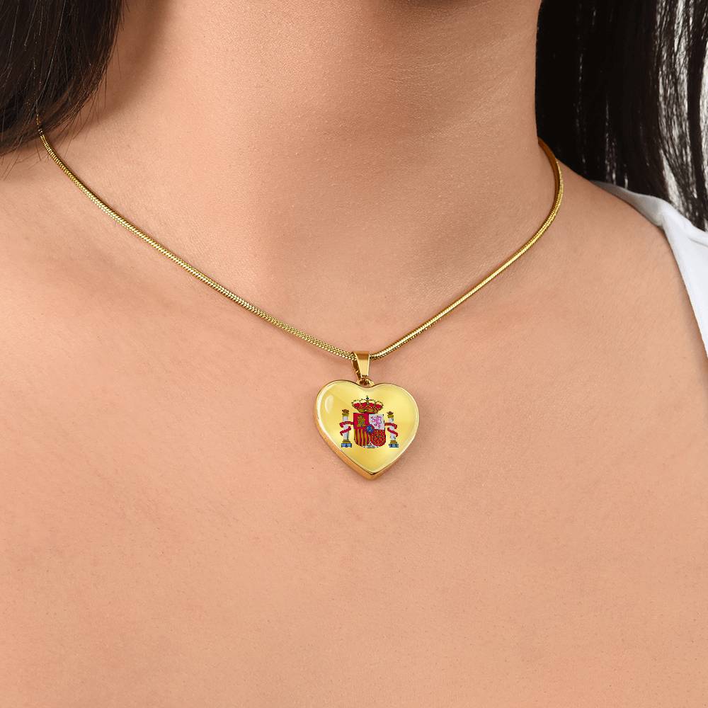Coat of arms of Spain Heart Necklace