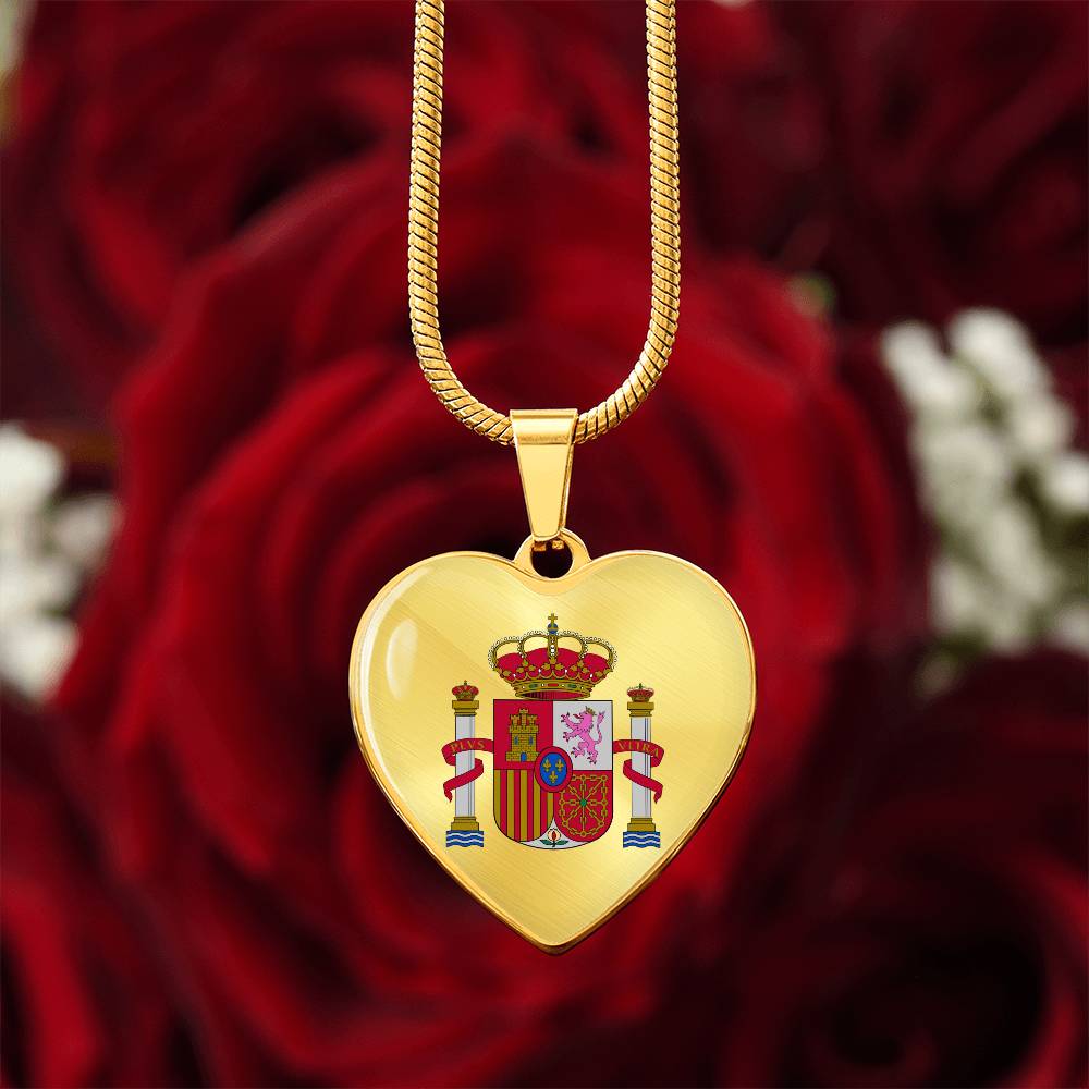 Coat of arms of Spain Heart Necklace
