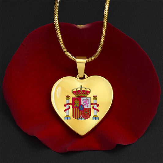 Coat of arms of Spain Heart Necklace