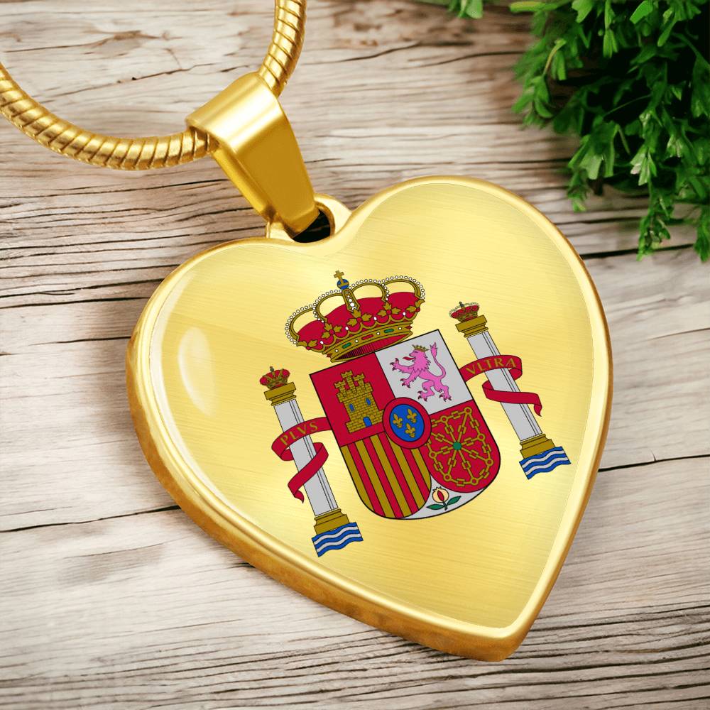 Coat of arms of Spain Heart Necklace