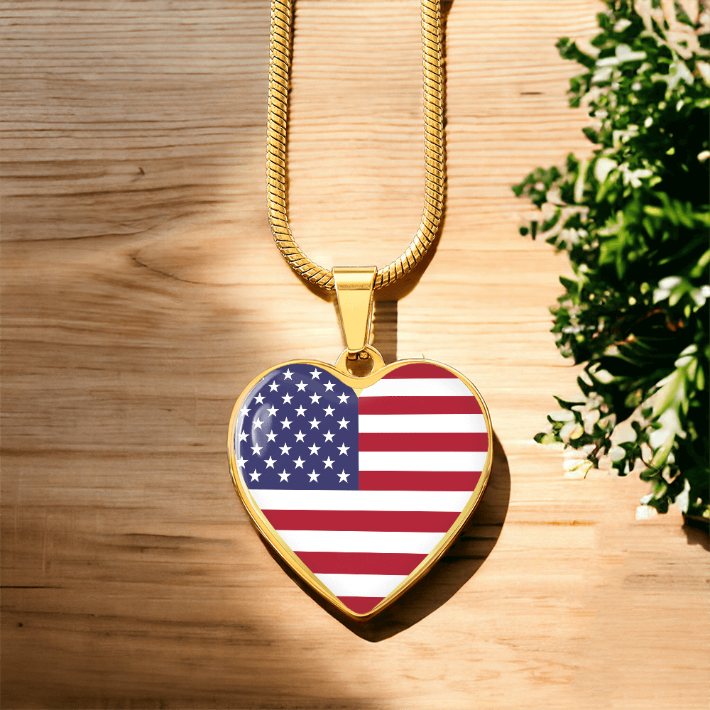 4th of July Heart Necklace