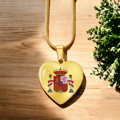Coat of arms of Spain Heart Necklace