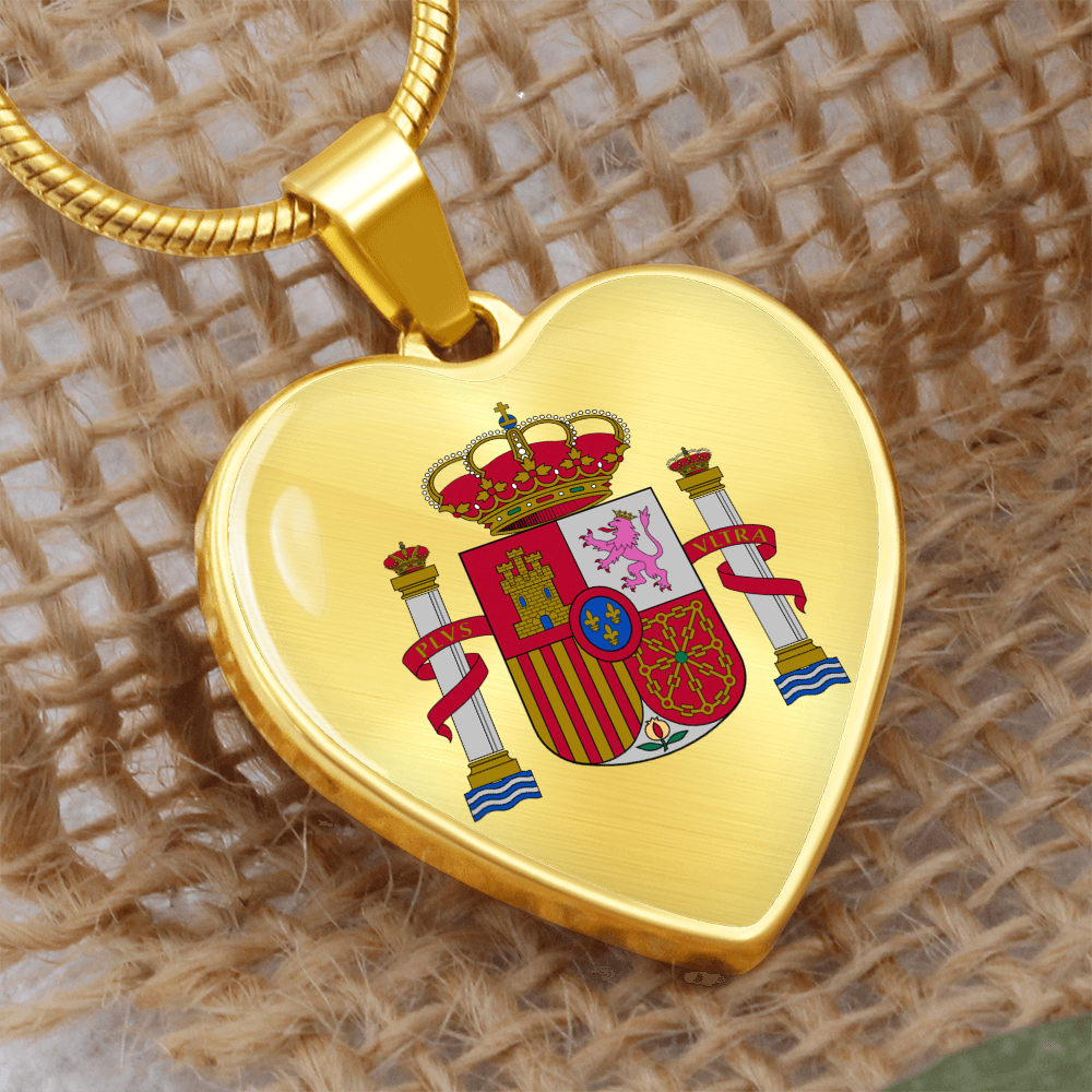 Coat of arms of Spain Heart Necklace