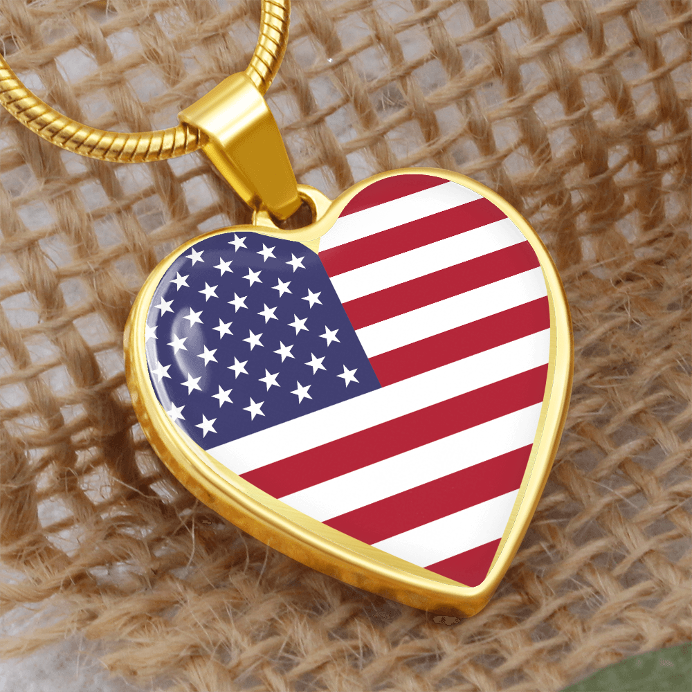 4th of July Heart Necklace