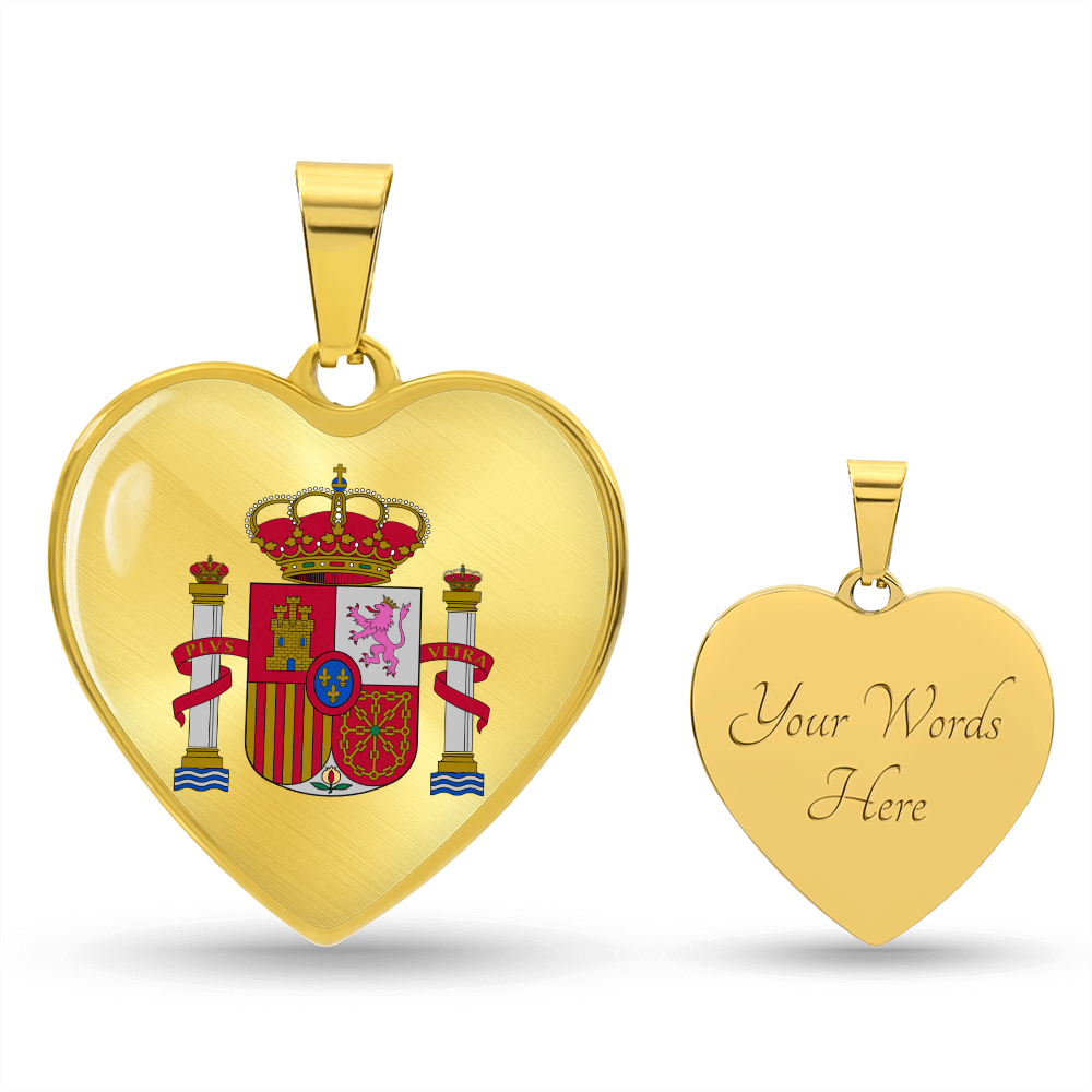 Coat of arms of Spain Heart Necklace