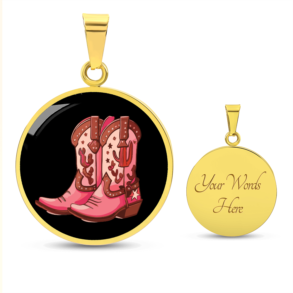 Cowgirl Pink Boots Necklace