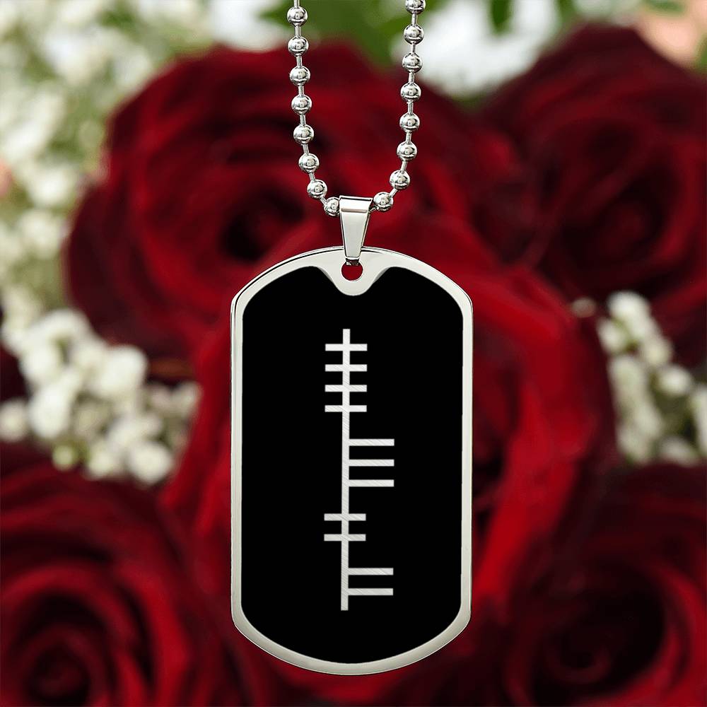 Love in Ogham Dog Tag Necklace