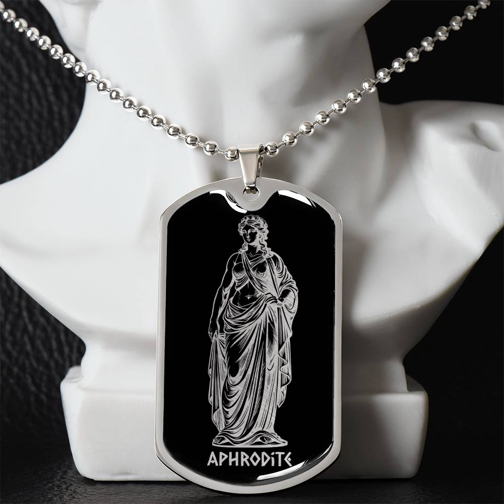 Aphrodite Dog Tag Necklace