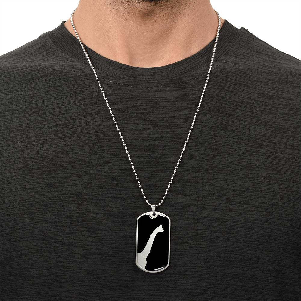 Brontosaurus Dog Tag Necklace