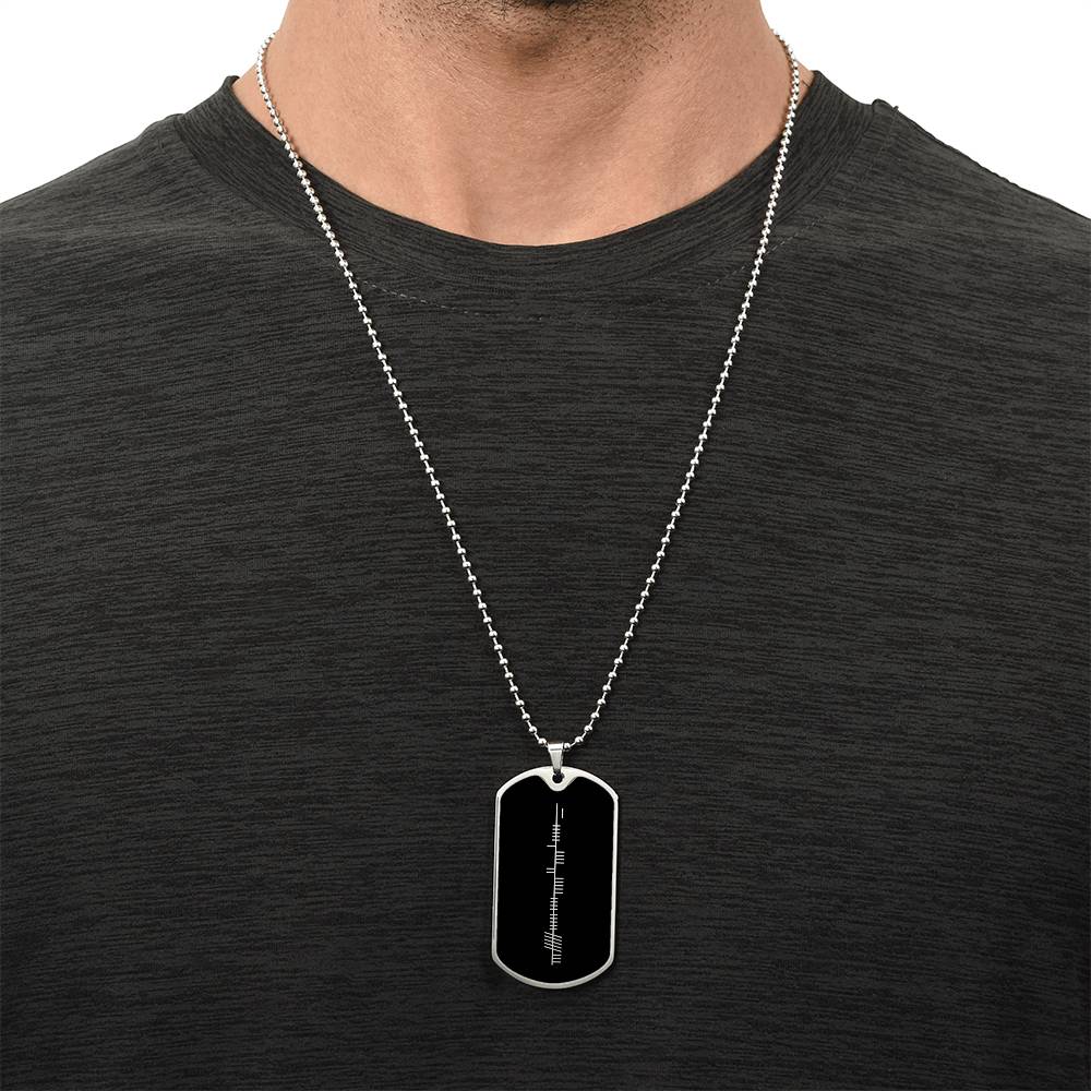 Friendship in Ogham Dog Tag Necklace