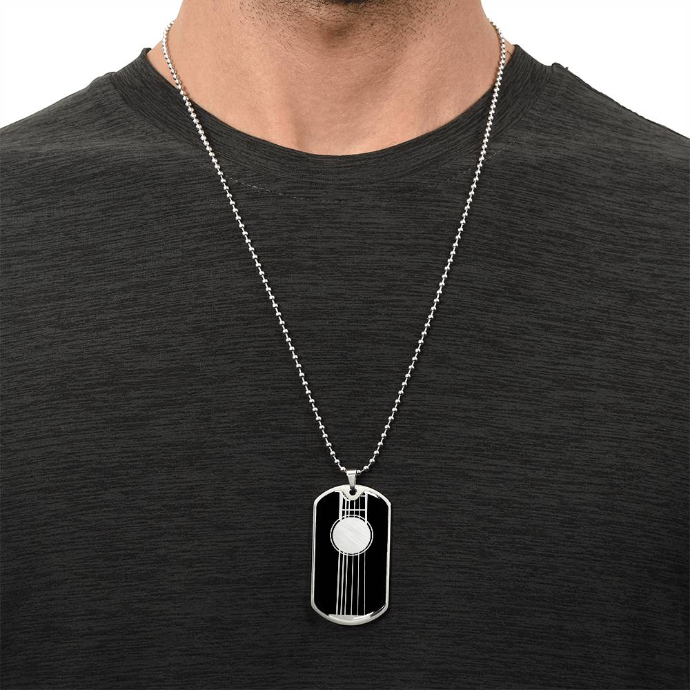 Guitar Dog Tag Necklace