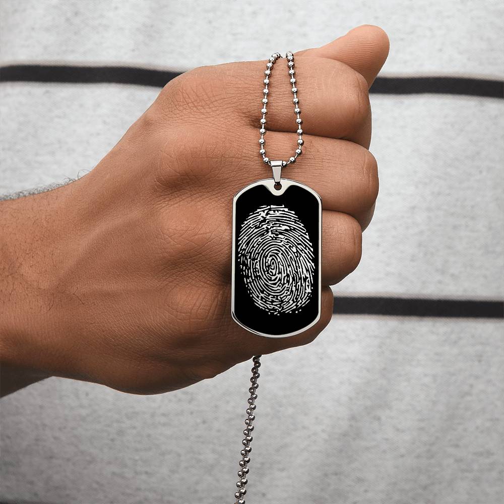 Fingerprint Dog tag Necklace