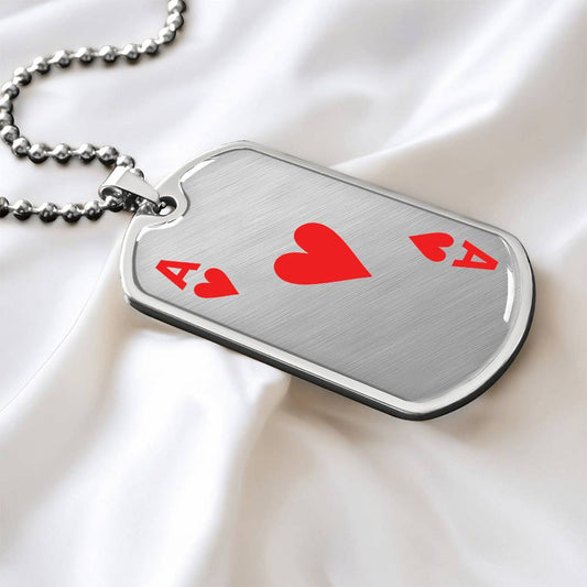 Ace of hearts Dog Tag Necklace