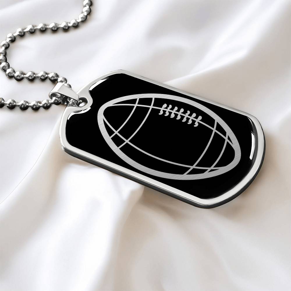 American Football Dog Tag Necklace
