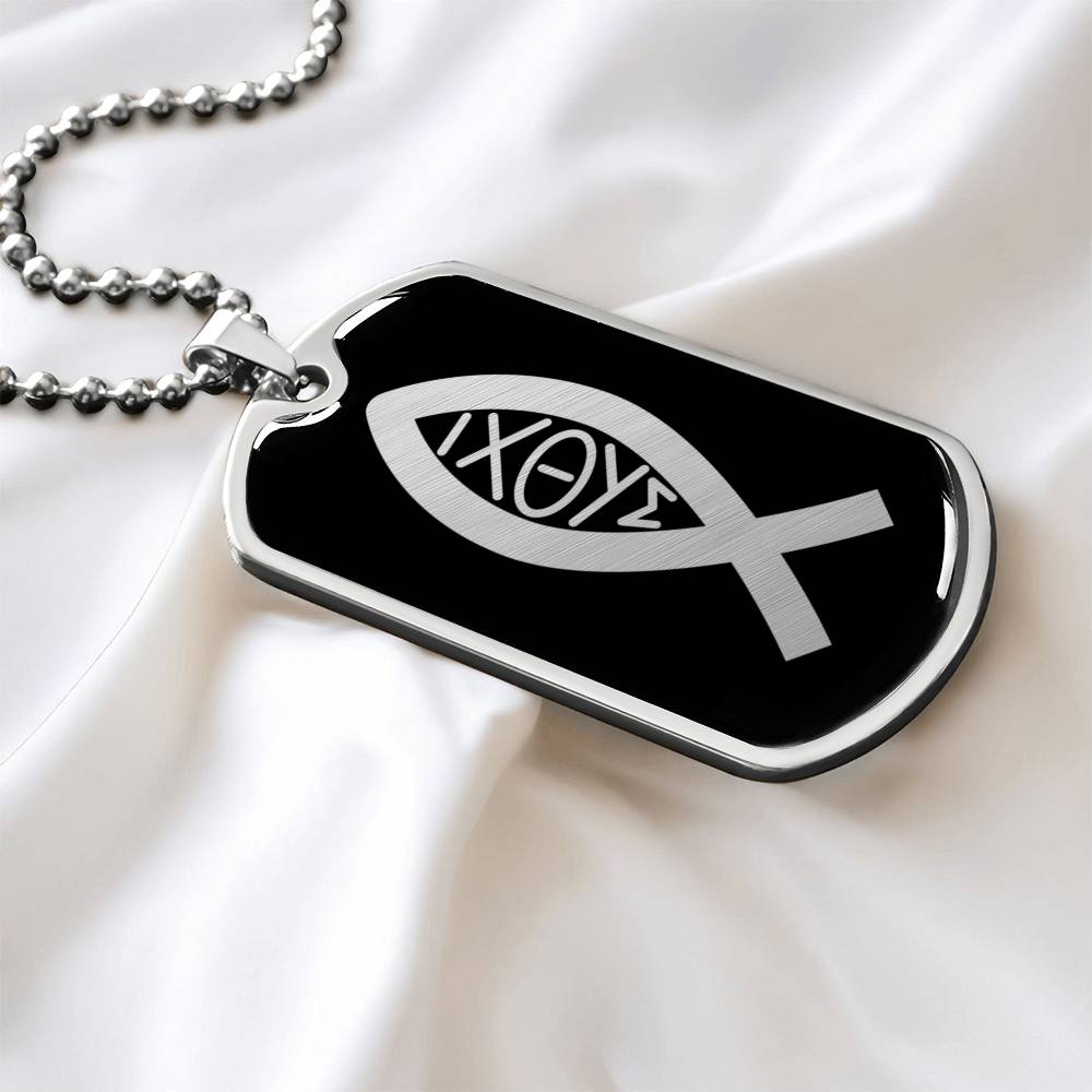 Ichthys Dog Tag Necklace