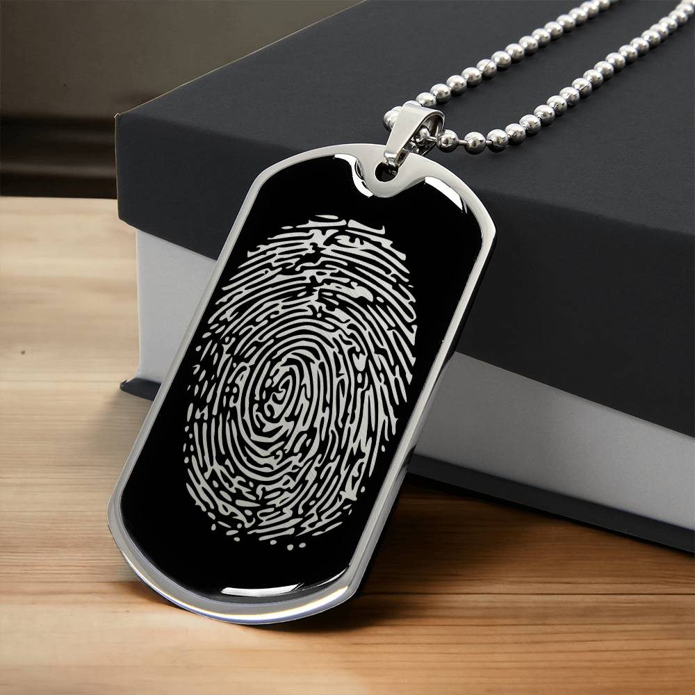 Fingerprint Dog tag Necklace