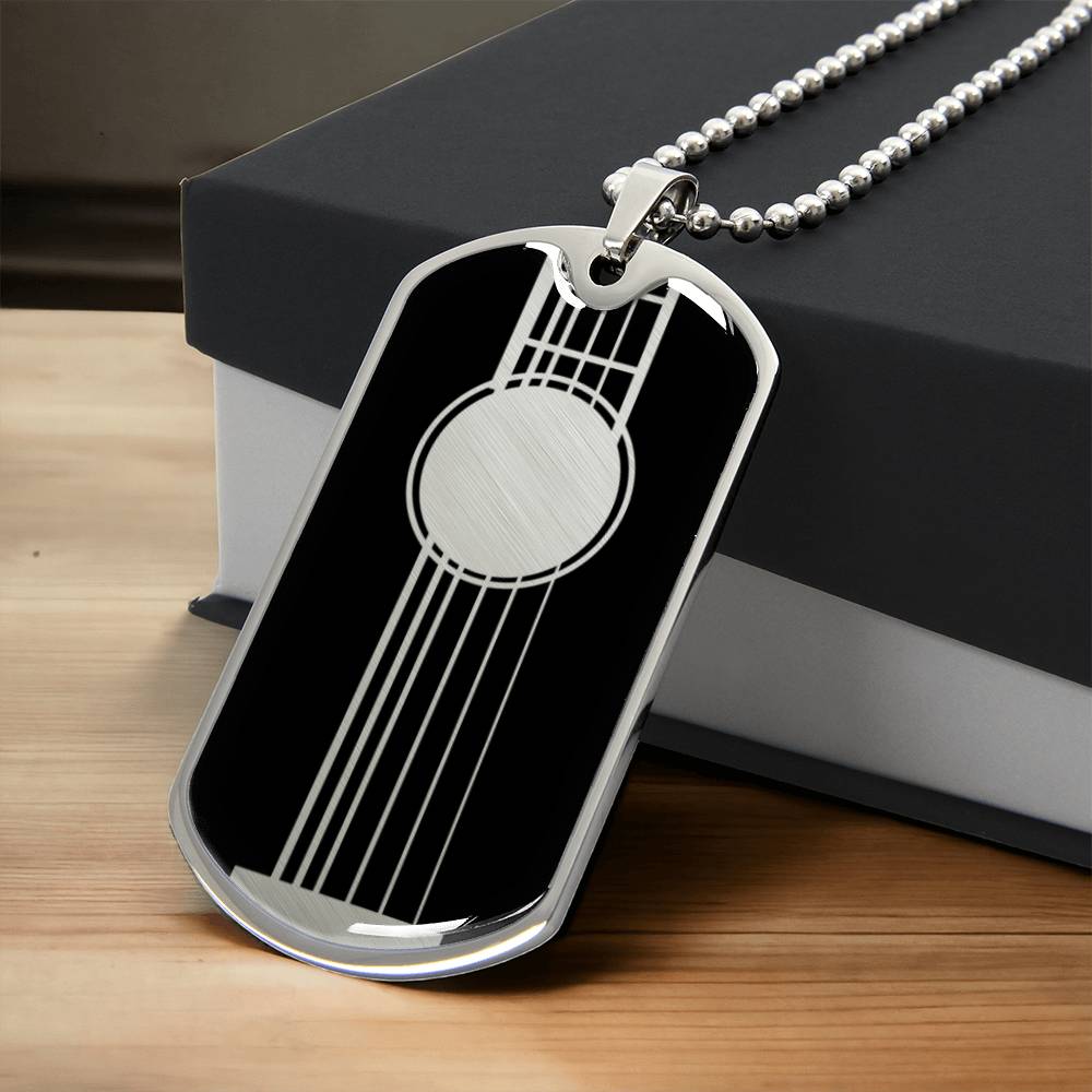 Guitar Dog Tag Necklace
