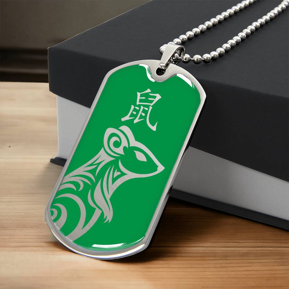 Year of the Wood Rat Dog Tag Necklace