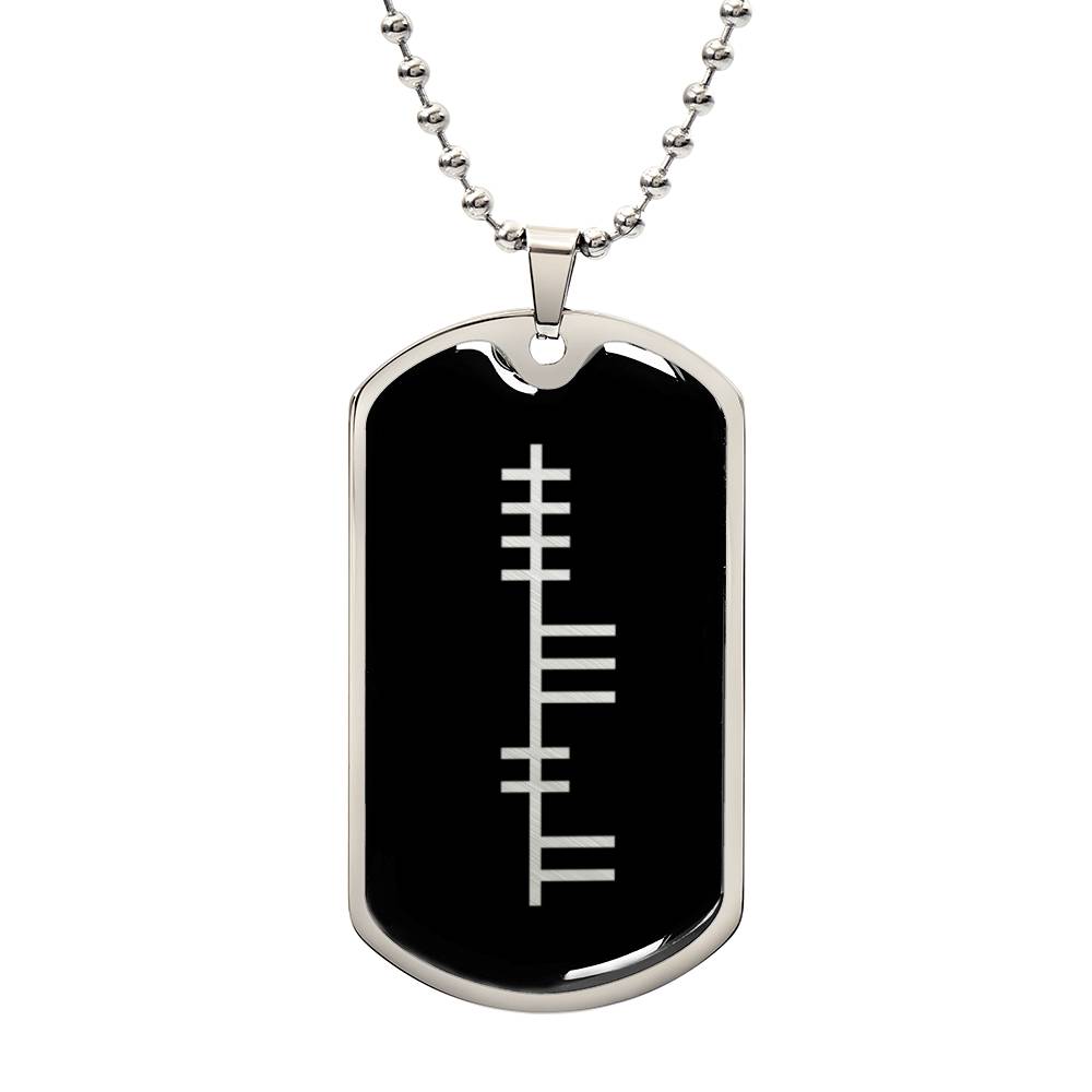 Love in Ogham Dog Tag Necklace