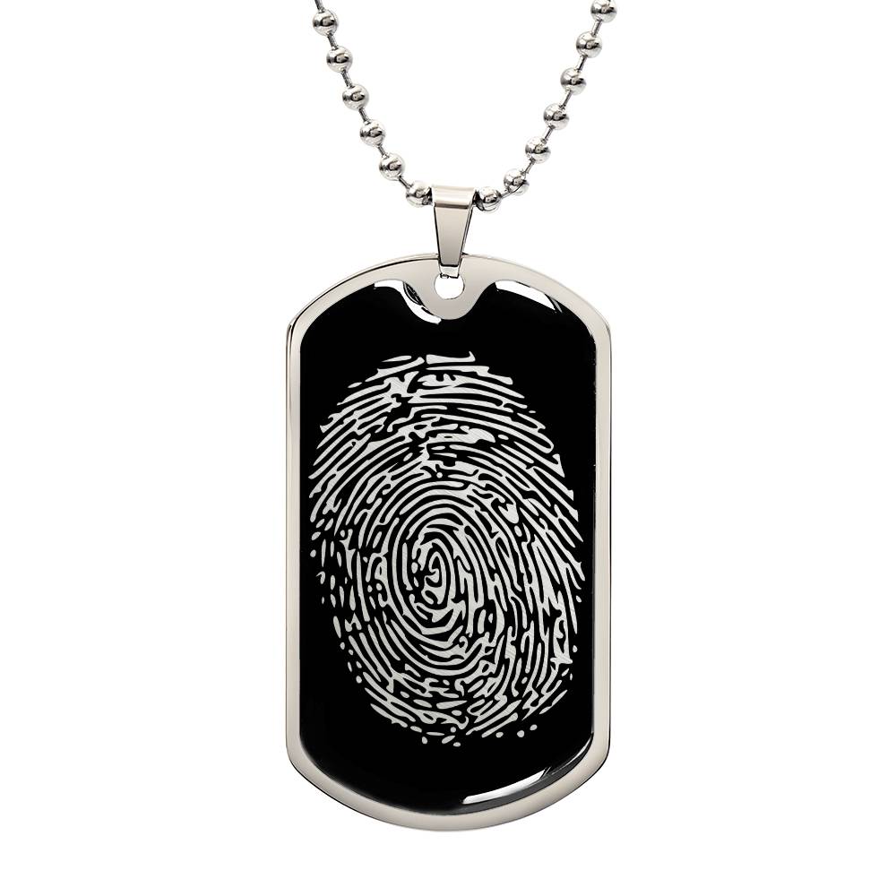 Fingerprint Dog tag Necklace