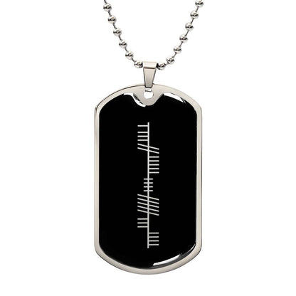 Strength in Ogham Dog Tag Necklace
