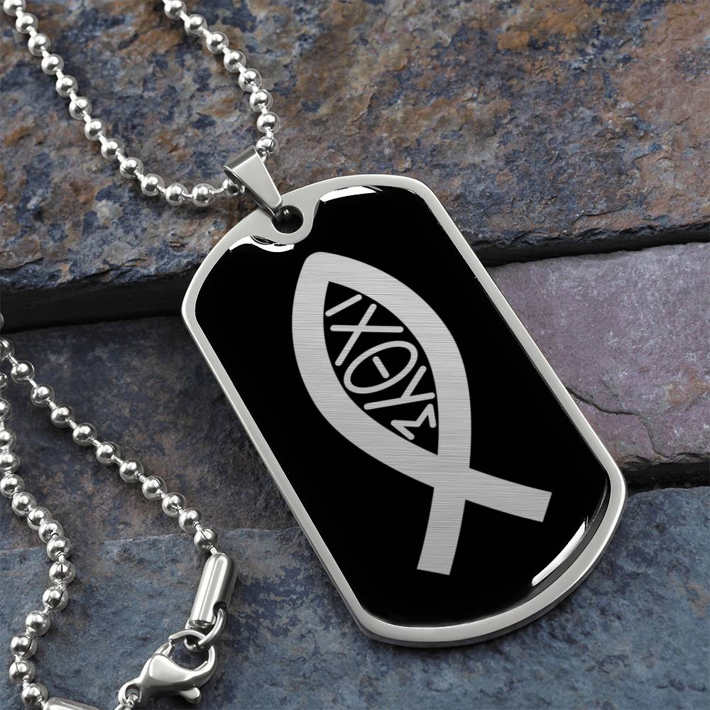 Ichthys Dog Tag Necklace