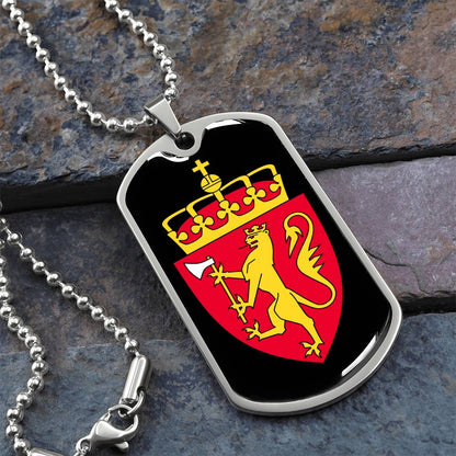 Coat of arms of Norway Dog Tag Necklace