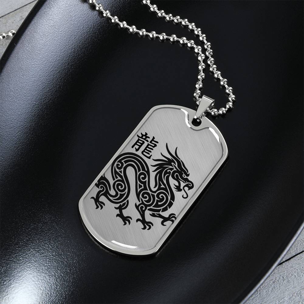 Year of the Metal Dragon Dog Tag Necklace