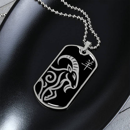 Year of the Water Goat Dog Tag Necklace