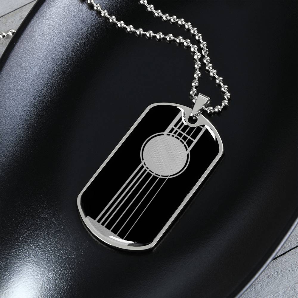 Guitar Dog Tag Necklace