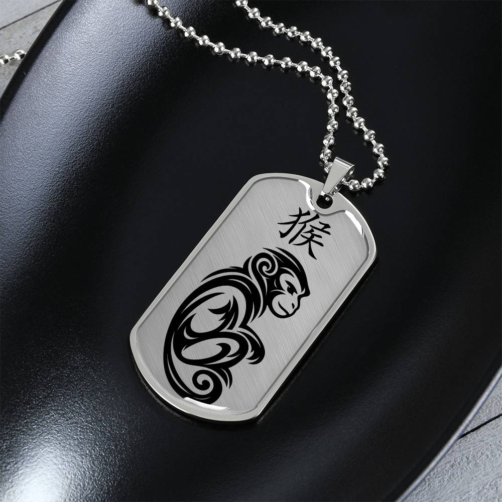 Year of the Metal Monkey Dog Tag Necklace