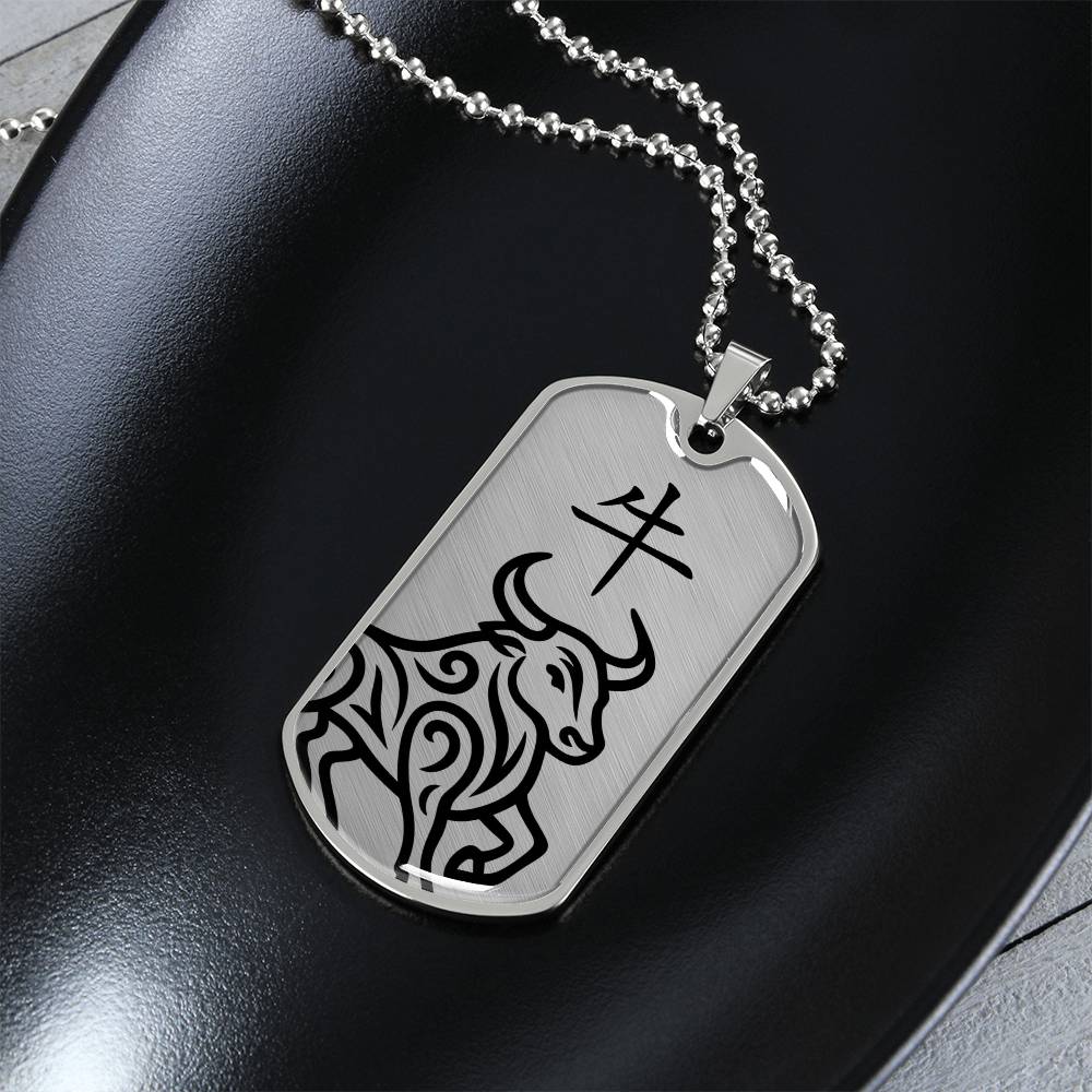 Year of the Metal Ox Dog Tag Necklace
