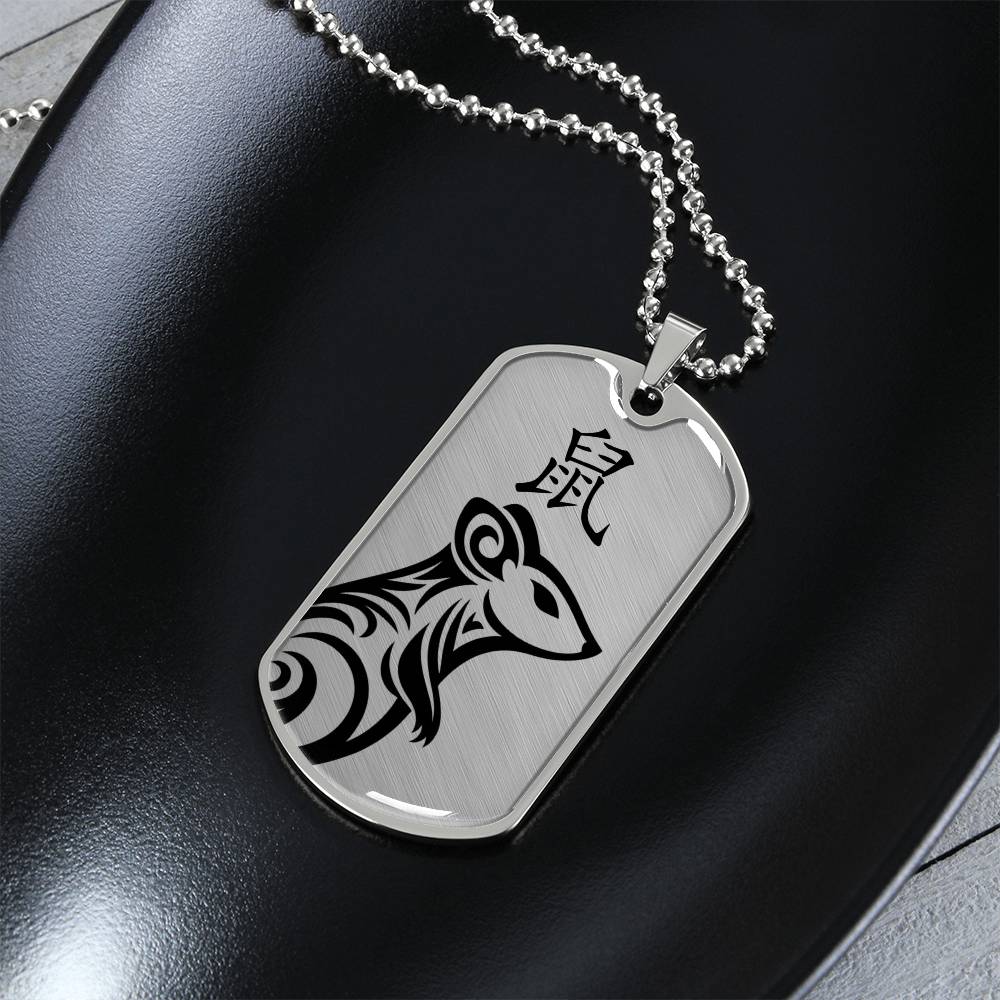 Year of the Metal Rat Dog Tag Necklace