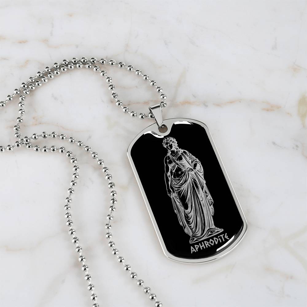 Aphrodite Dog Tag Necklace