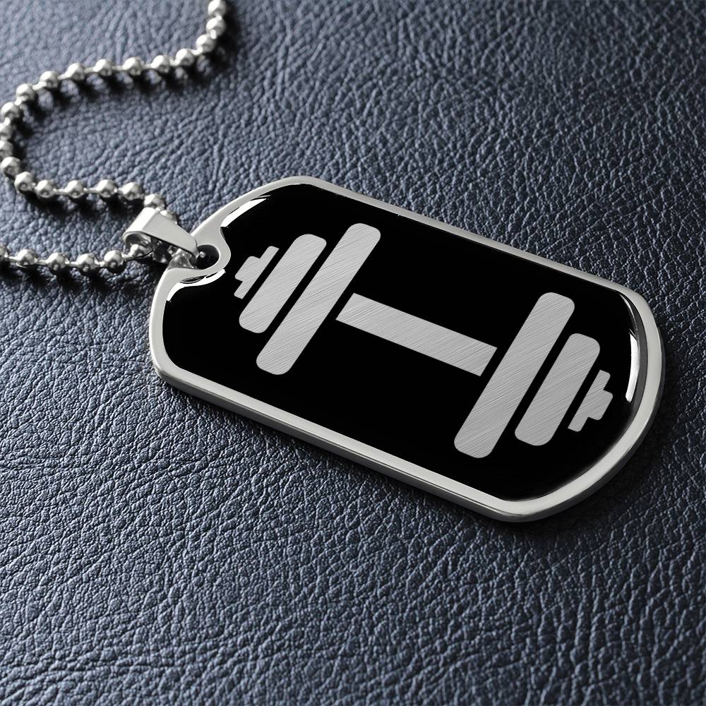 Dumbbell Dog Tag Necklace