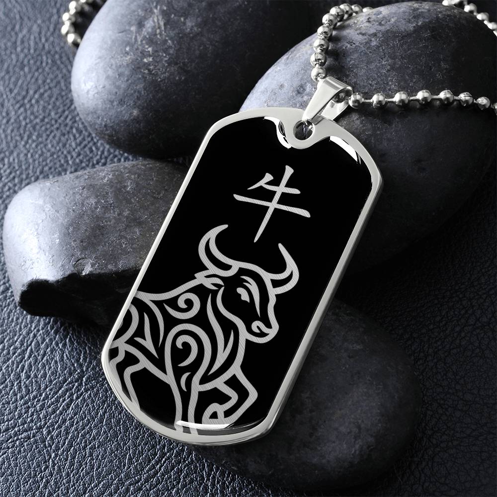 Year of the Water Ox Dog Tag Necklace