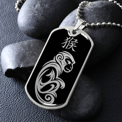 Year of the Water Monkey Dog Tag Necklace