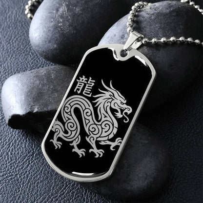 Year of the Water Dragon Dog Tag Necklace