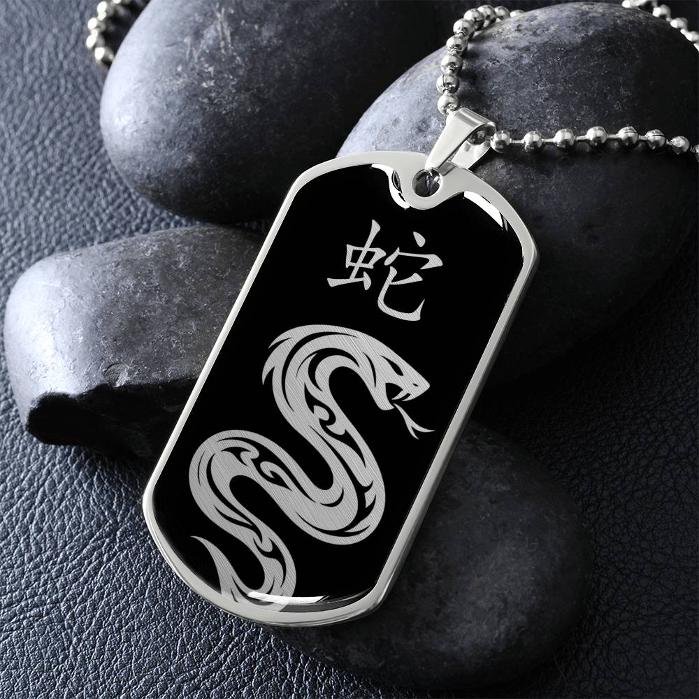 Year of the Water Snake Dog Tag Necklace