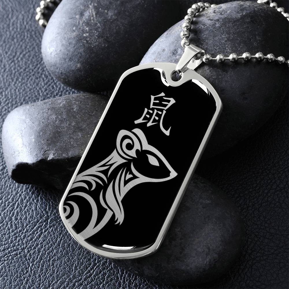 Year of the Water Rat Dog Tag Necklace
